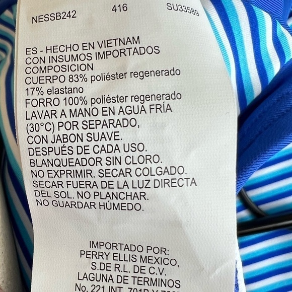 NIKE Stripe V-Neck Hyper Royal Blue Stripe Tankini Top - Size Medium, NWT - Picture 12 of 12